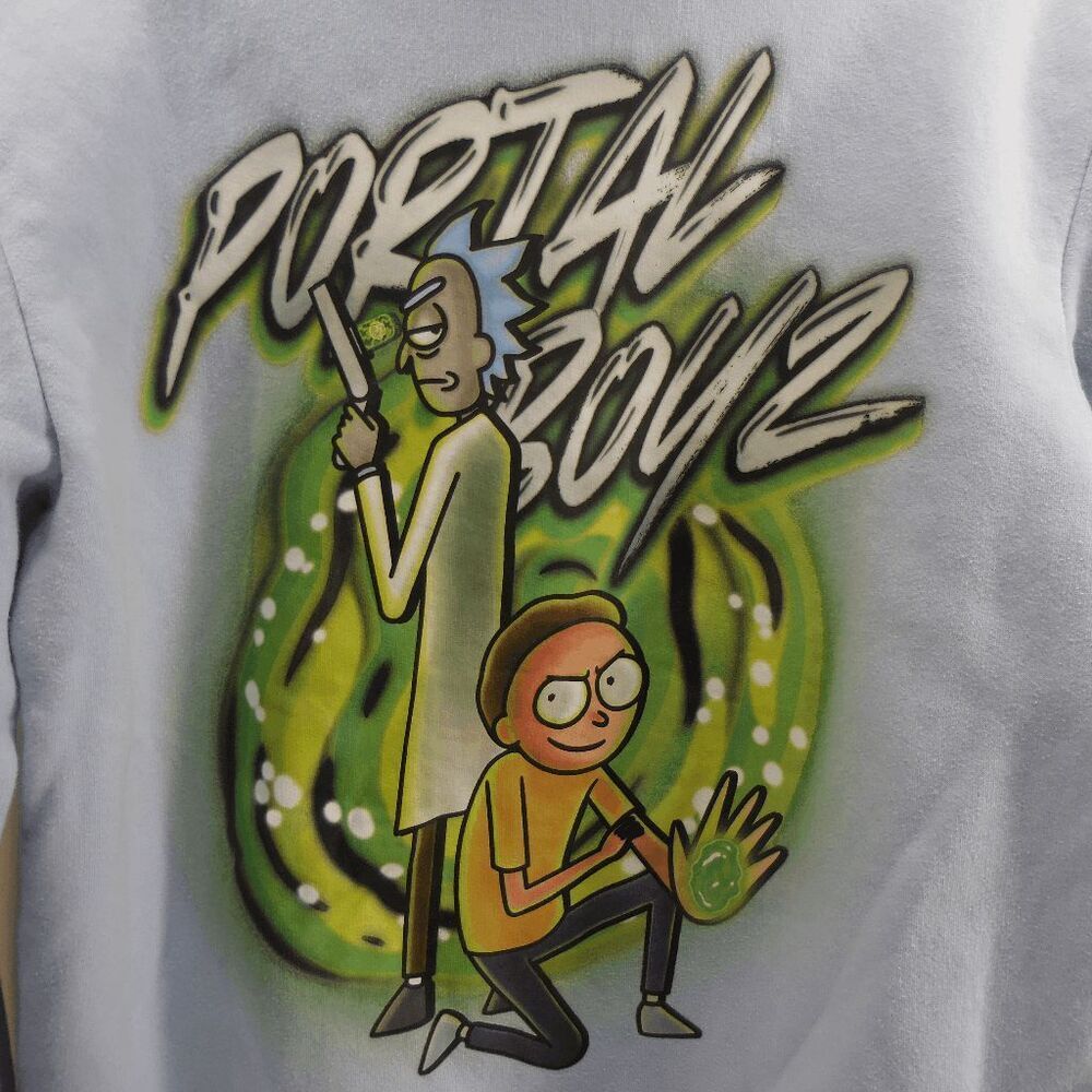 Cartoon Network Rick‎ & Morty Portal Boys Portal Boyz 4 LIfe Mens Size M Hoodie